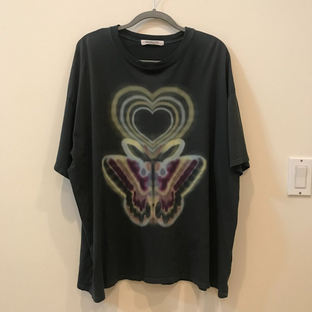 Daydreamer for Free People Aura Butterfly tee, one size, washed black